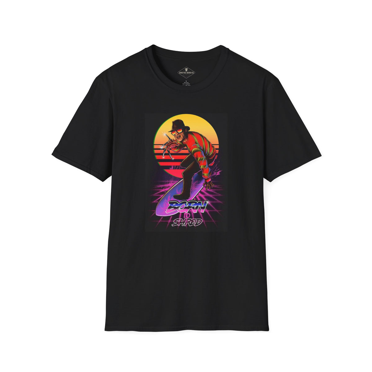 Freddy Born To Shred Halloween Black T-Shirt