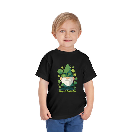 St. Patrick's Day Gnome Black Toddler T-Shirt