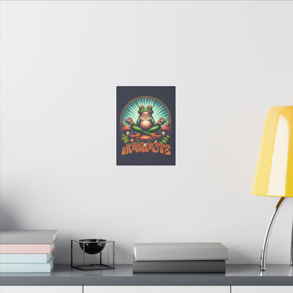 Namaste Yoga Frog Navy Wall Canvas