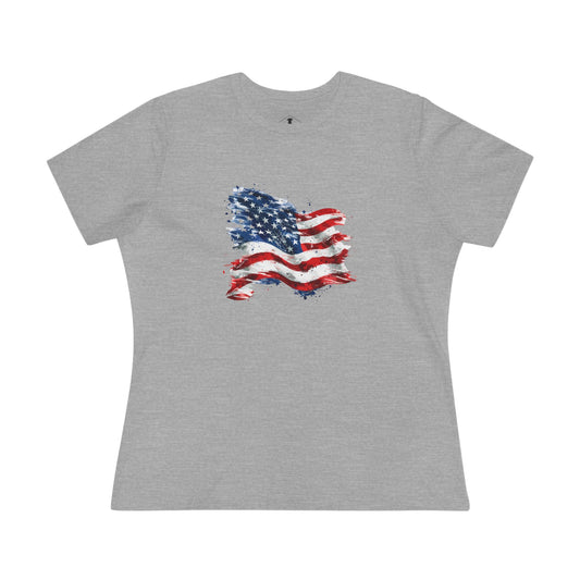Vintage American Flag Grey Womens T-Shirt