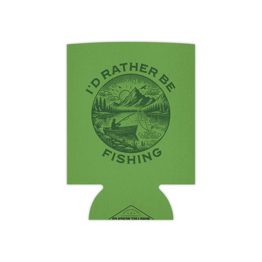 I'd Rather Be Fishing Green Koozie Can Cooler