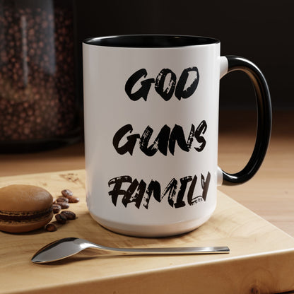 God Guns Family Black Accent Mug
