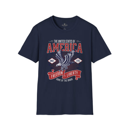 America Freedom And Liberty Navy Blue T-Shirt