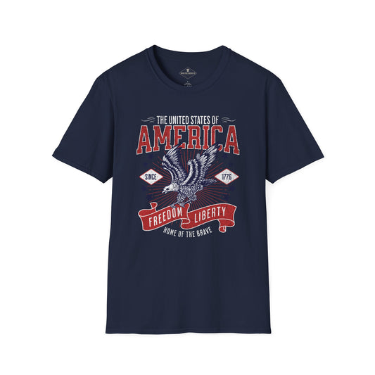 America Freedom And Liberty Navy Blue T-Shirt