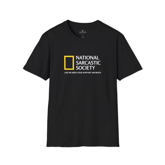 National Sarcastic Society Black T-Shirt