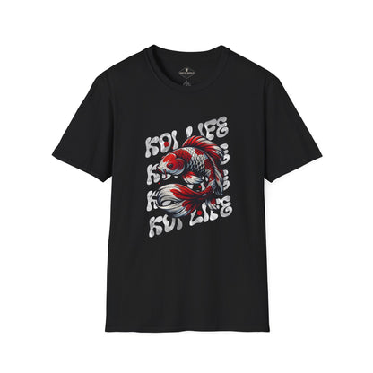 Koi Life Fish Black T-Shirt