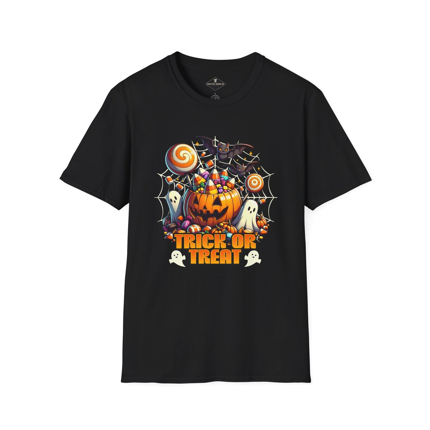 Trick Or Treat Halloween Collage Black T-Shirt