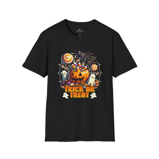 Trick Or Treat Halloween Collage Black T-Shirt