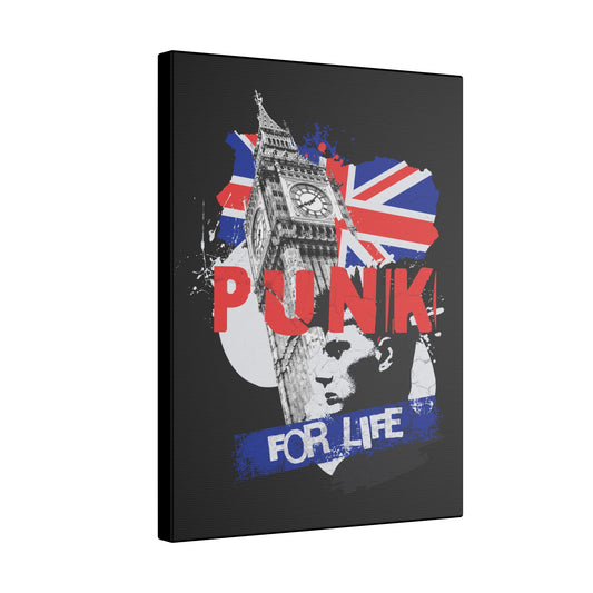 Punk For Life Black Wall Canvas