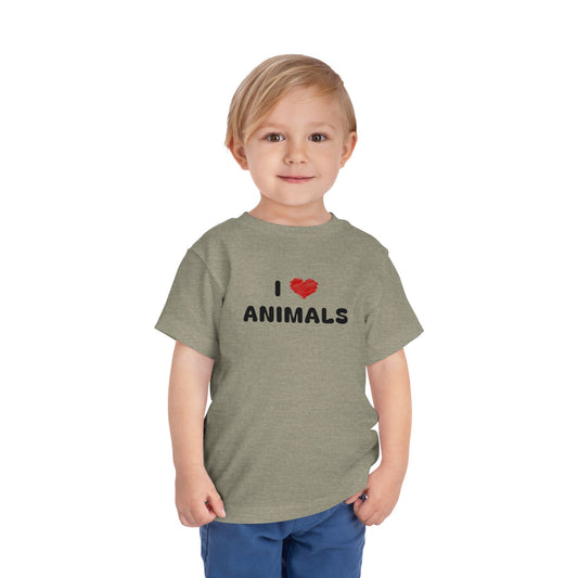 I Love Animals Grey Toddler T-Shirt