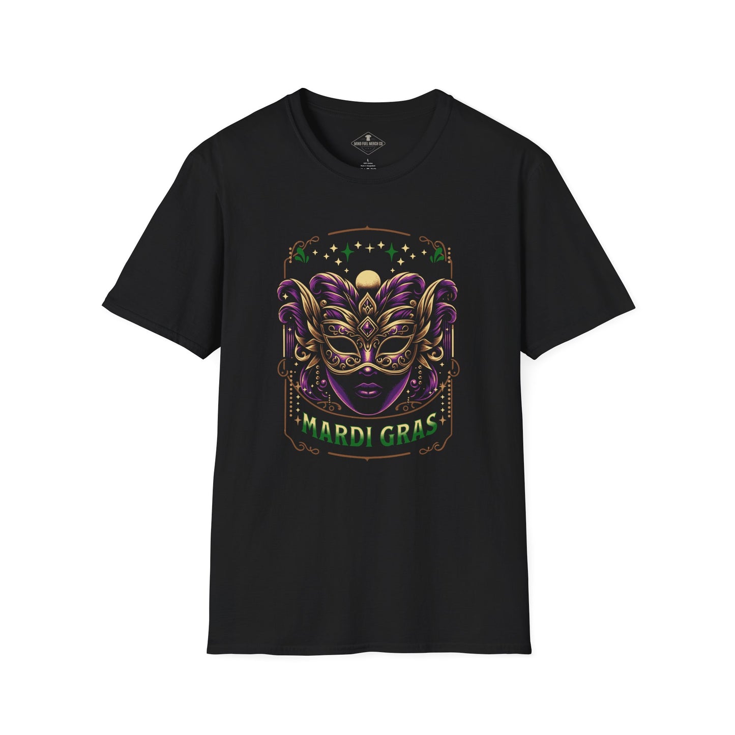 Mardi Gras Fancy Mask Black T-Shirt