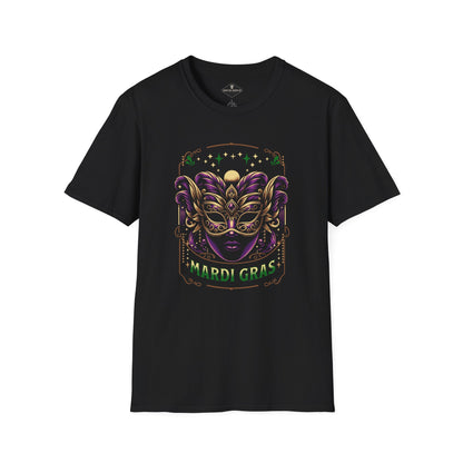 Mardi Gras Fancy Mask Black T-Shirt