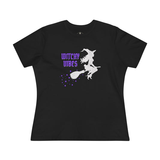 Witchy Vibes Halloween Black Womens T-Shirt