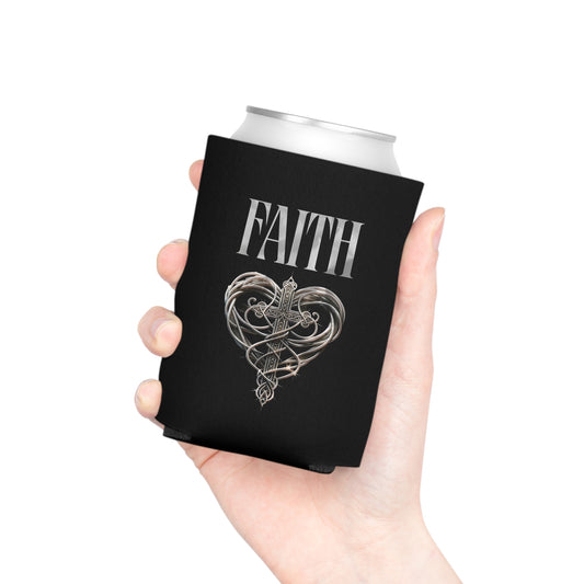 Faith Cross Black Koozie Can Cooler