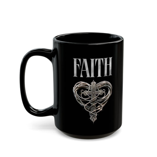 Faith Cross Black Mug