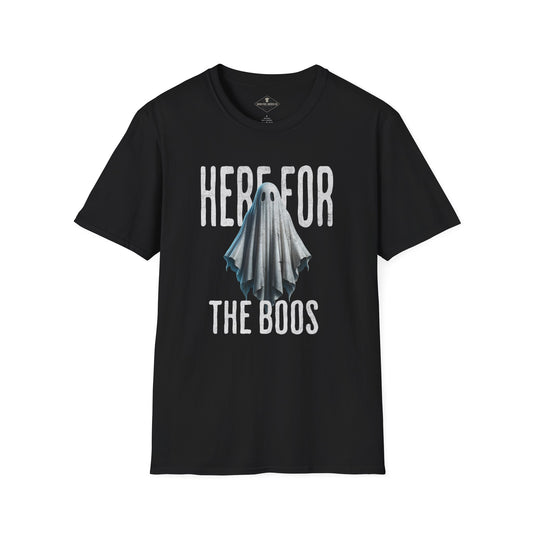 Here For The Boos Halloween Black T-Shirt