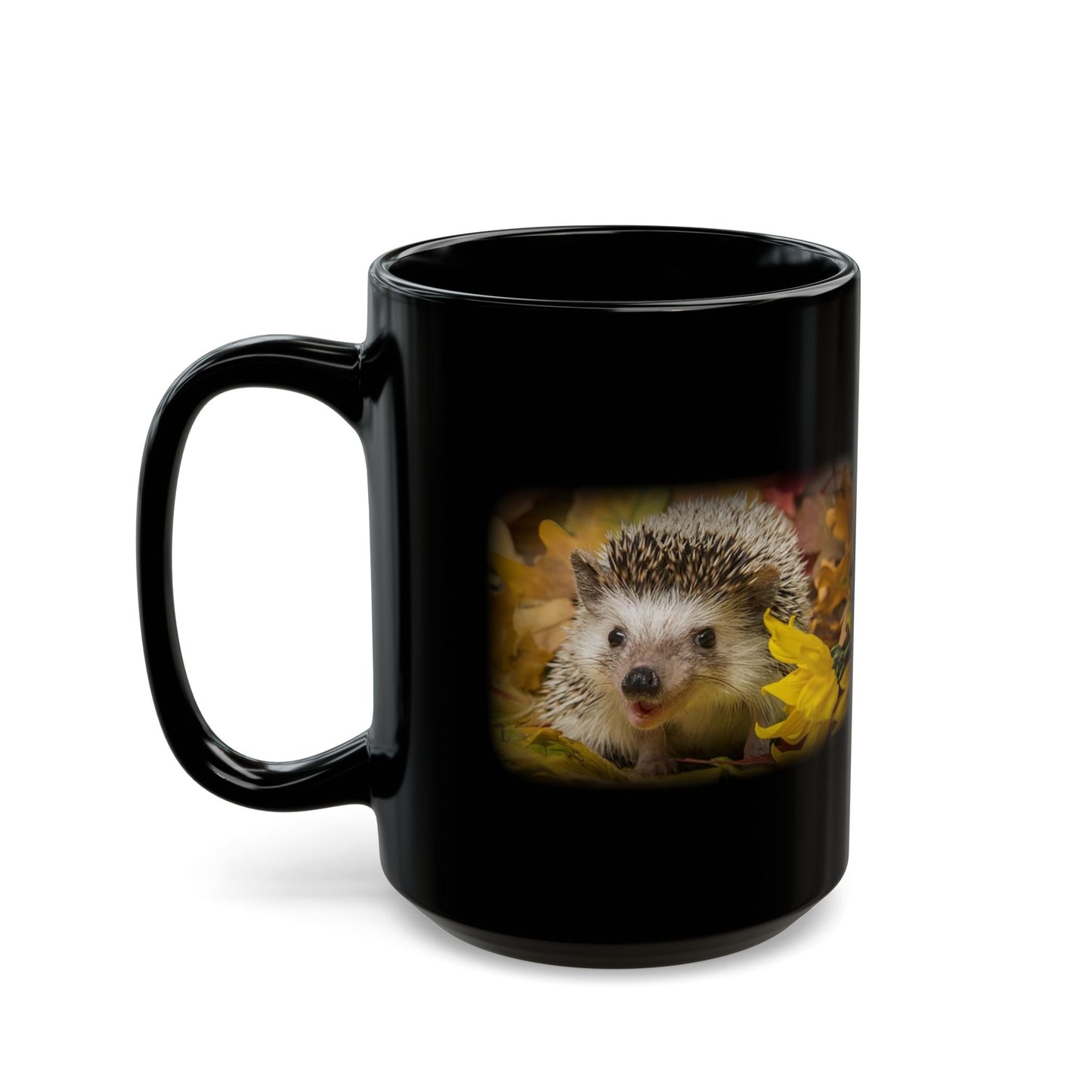 Hedgehog Black Mug