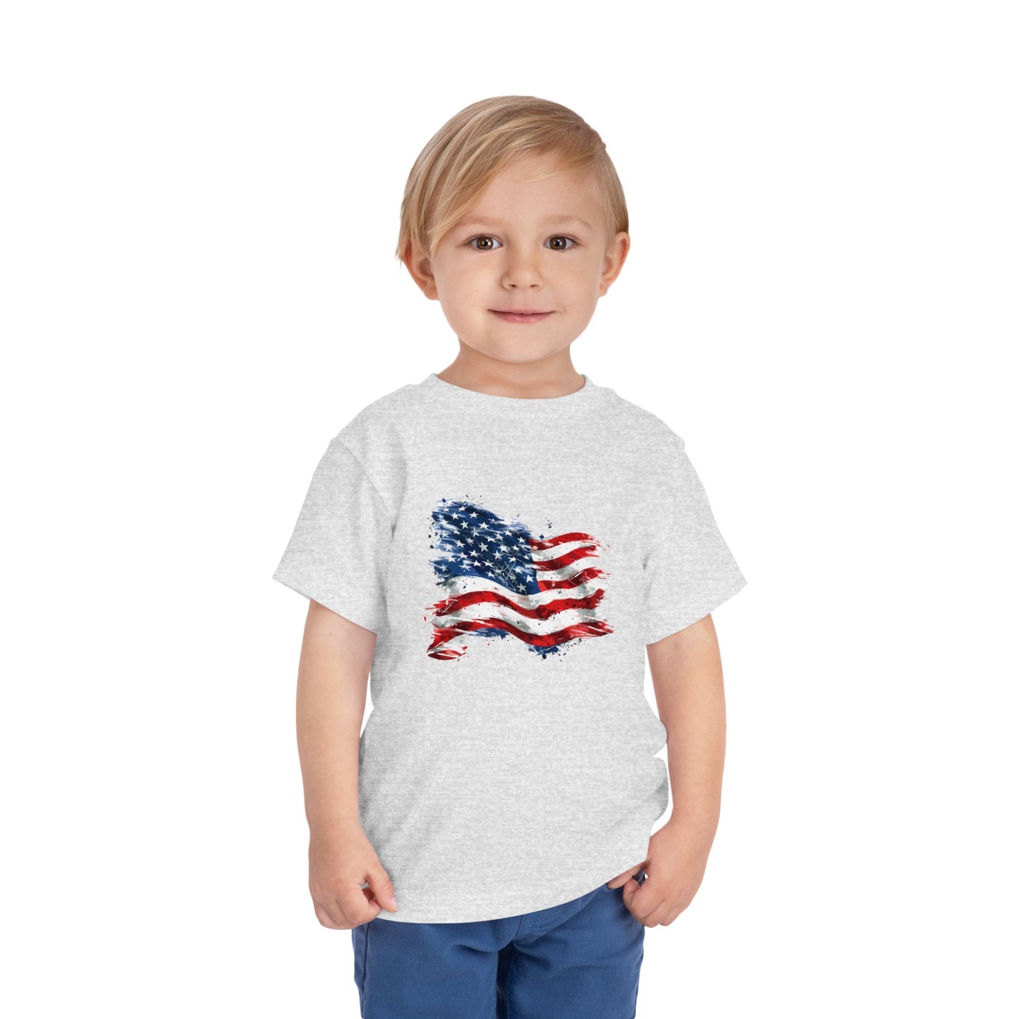 Vintage American Flag Grey Toddler T-Shirt