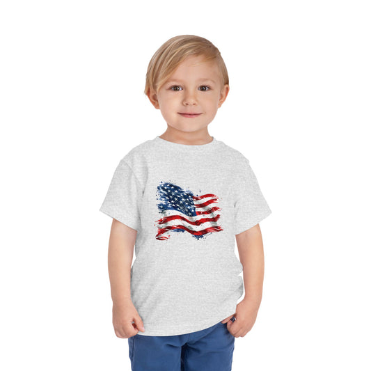 Vintage American Flag Grey Toddler T-Shirt