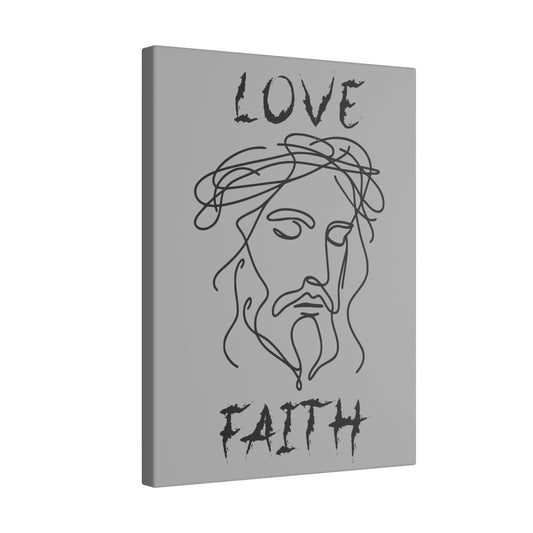 Jesus Love Faith Grey Wall Canvas