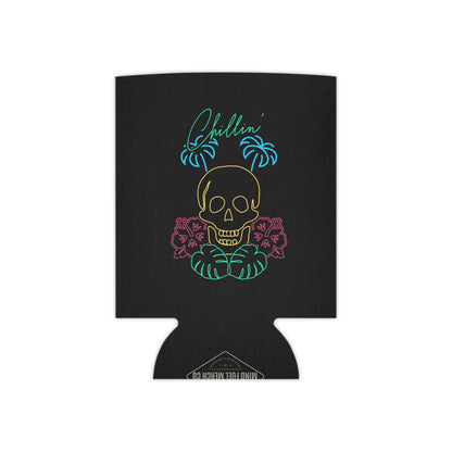 Chillin' Neon Skull Black Koozie Can Cooler