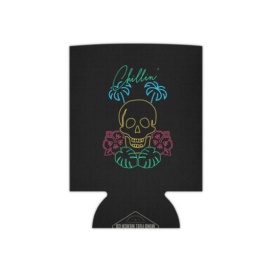 Chillin' Neon Skull Black Koozie Can Cooler