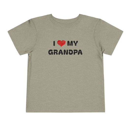 I Love My Grandpa Grey Toddler T-Shirt