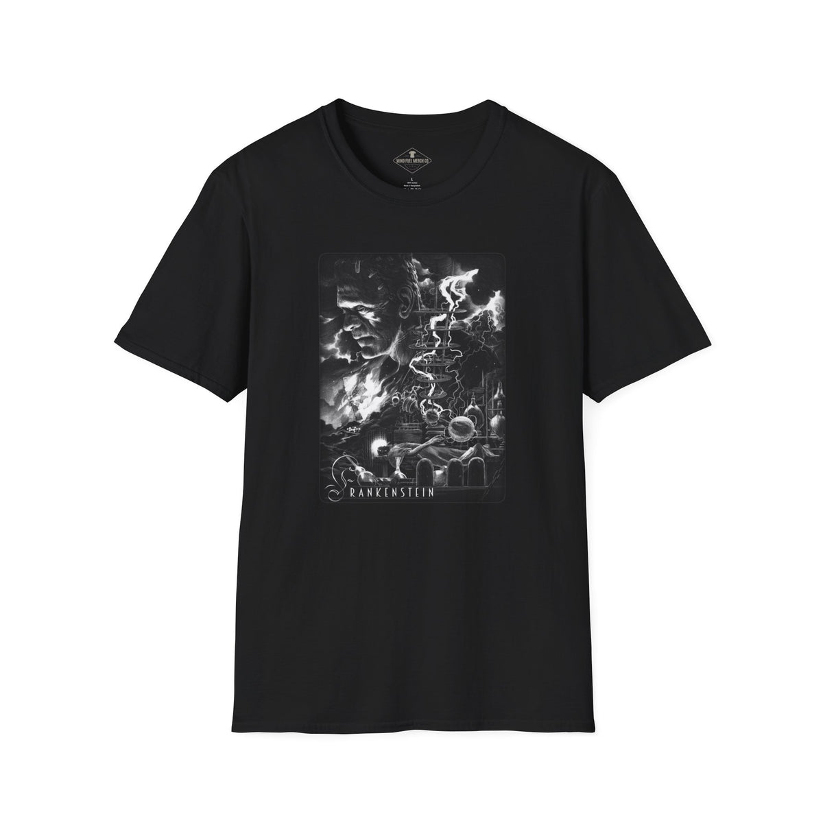 Frankenstein Halloween Black T-Shirt