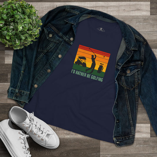 I'd Rather Be Golfing Navy Womens T-Shirt