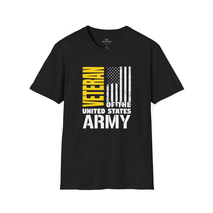US Army Veteran Flag Black T-Shirt