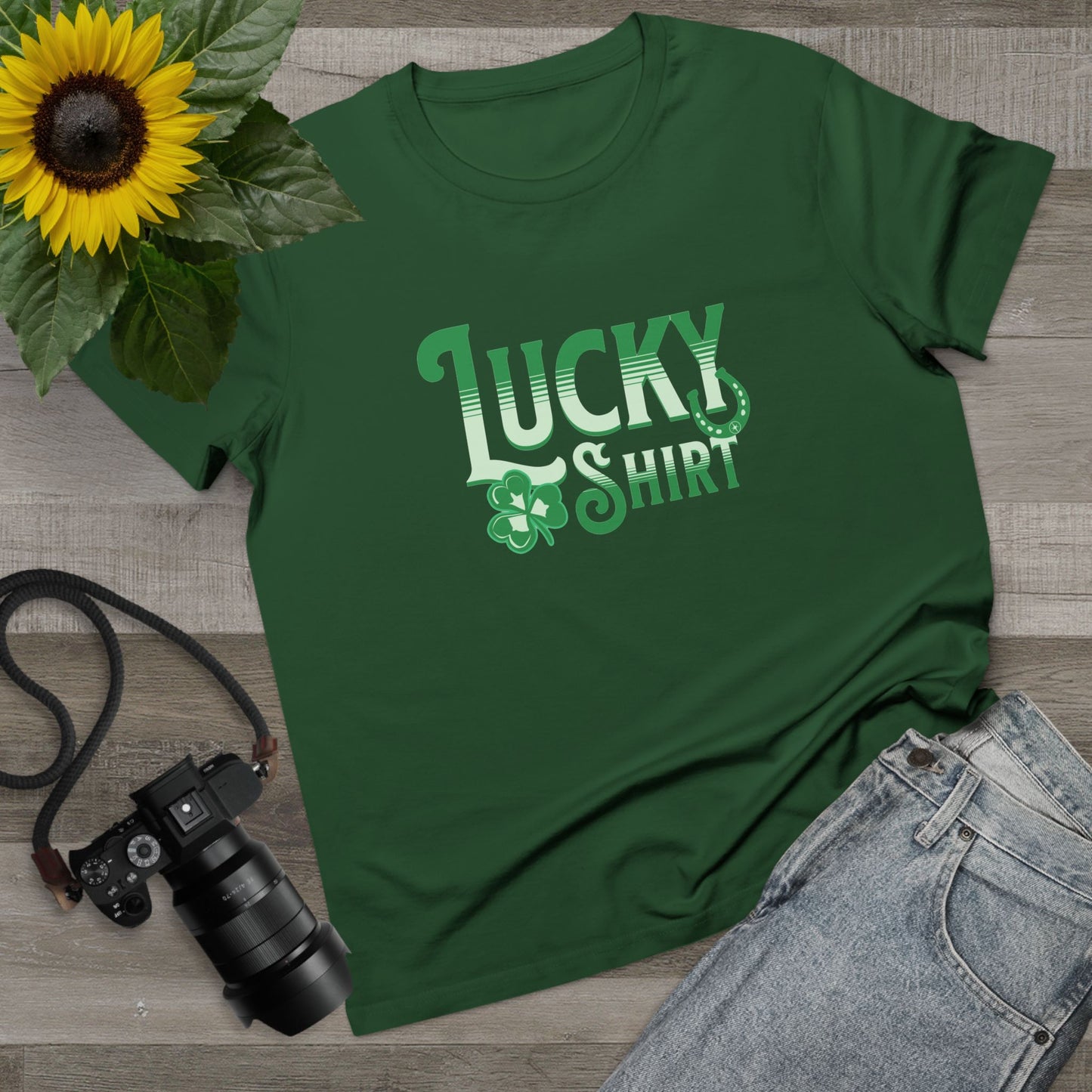 Lucky Shirt Green Womens T-Shirt