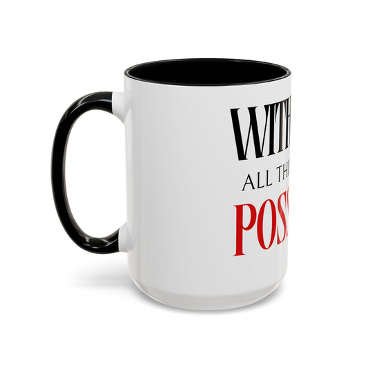 With God All Things Are Possible Black Accent Mug