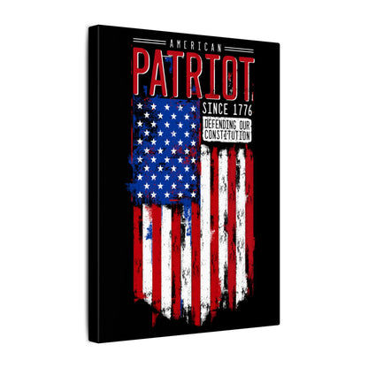 American Patriot Flag Black Wall Canvas