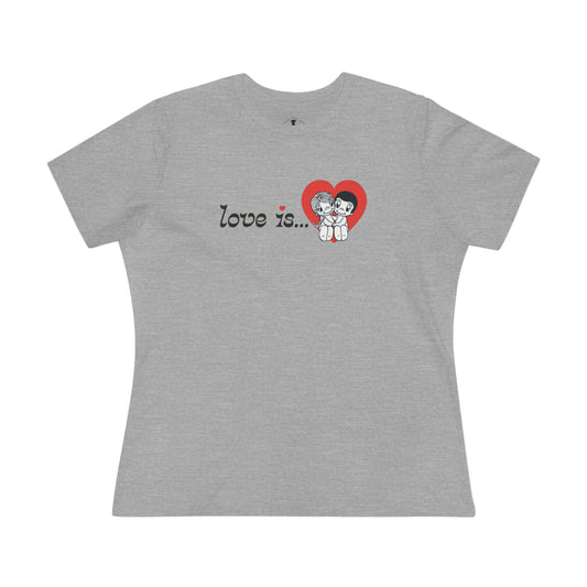 Vintage Love Is Cartoon Grey Womens T-Shirt