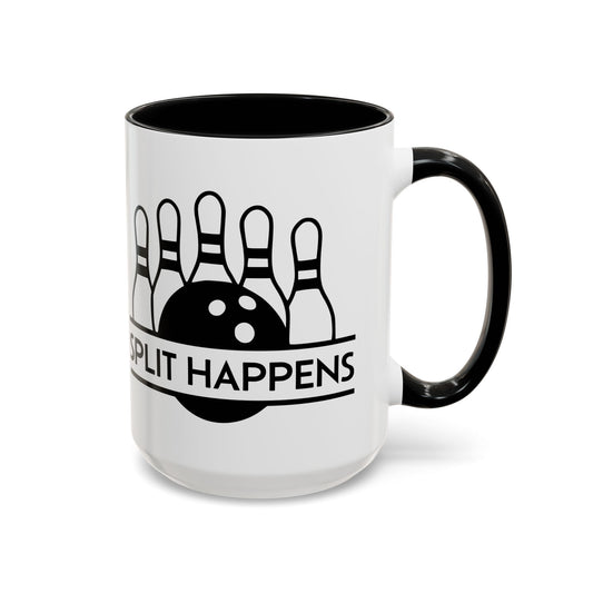 Split Happens Black Accent Mug
