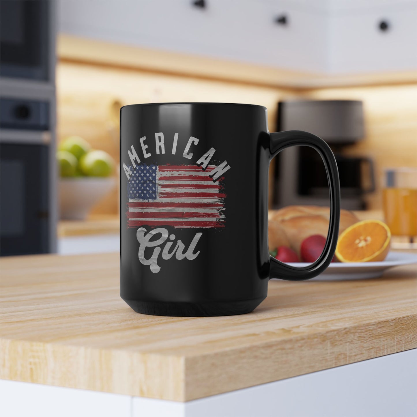 American Girl Black Mug
