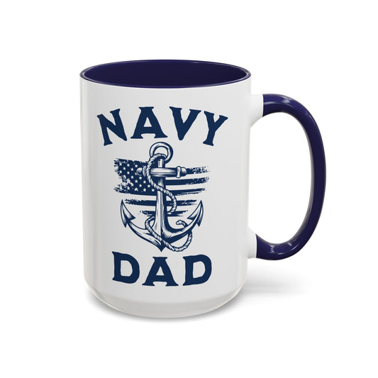 Navy Dad Blue Accent Mug