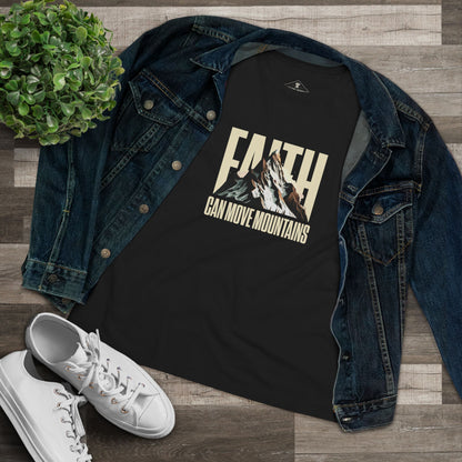 Faith Can Move Mountains Black Womens T-Shirt