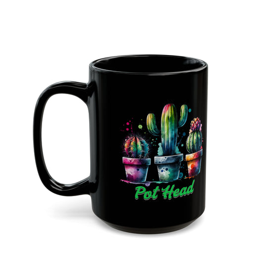 Pot Head Black Mug