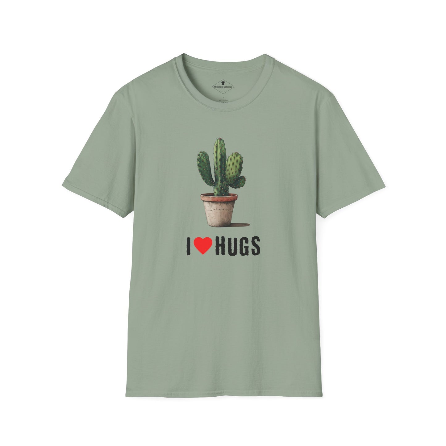 I Love Hugs Cactus Sage Green T-Shirt