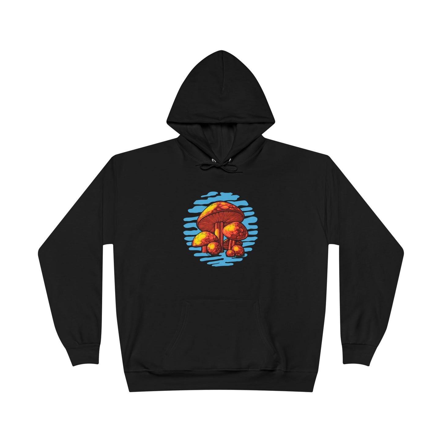 Vintage 1970's Mushrooms Black Hoodie