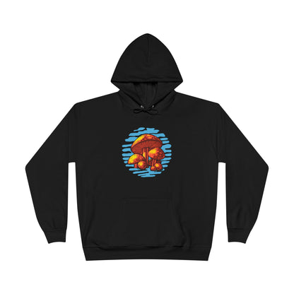 Vintage 1970's Mushrooms Black Hoodie