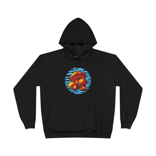 Vintage 1970's Mushrooms Black Hoodie