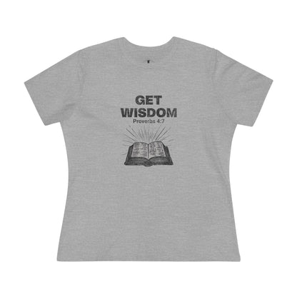 Get Wisdom Grey Womens T-Shirt