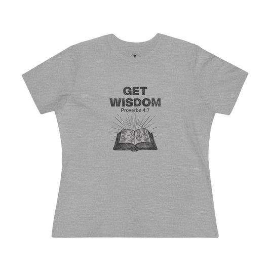 Get Wisdom Grey Womens T-Shirt
