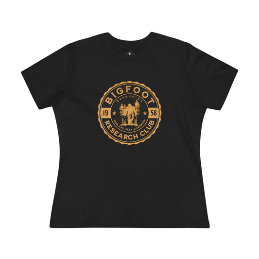 Bigfoot Research Club Black Womens T-Shirt