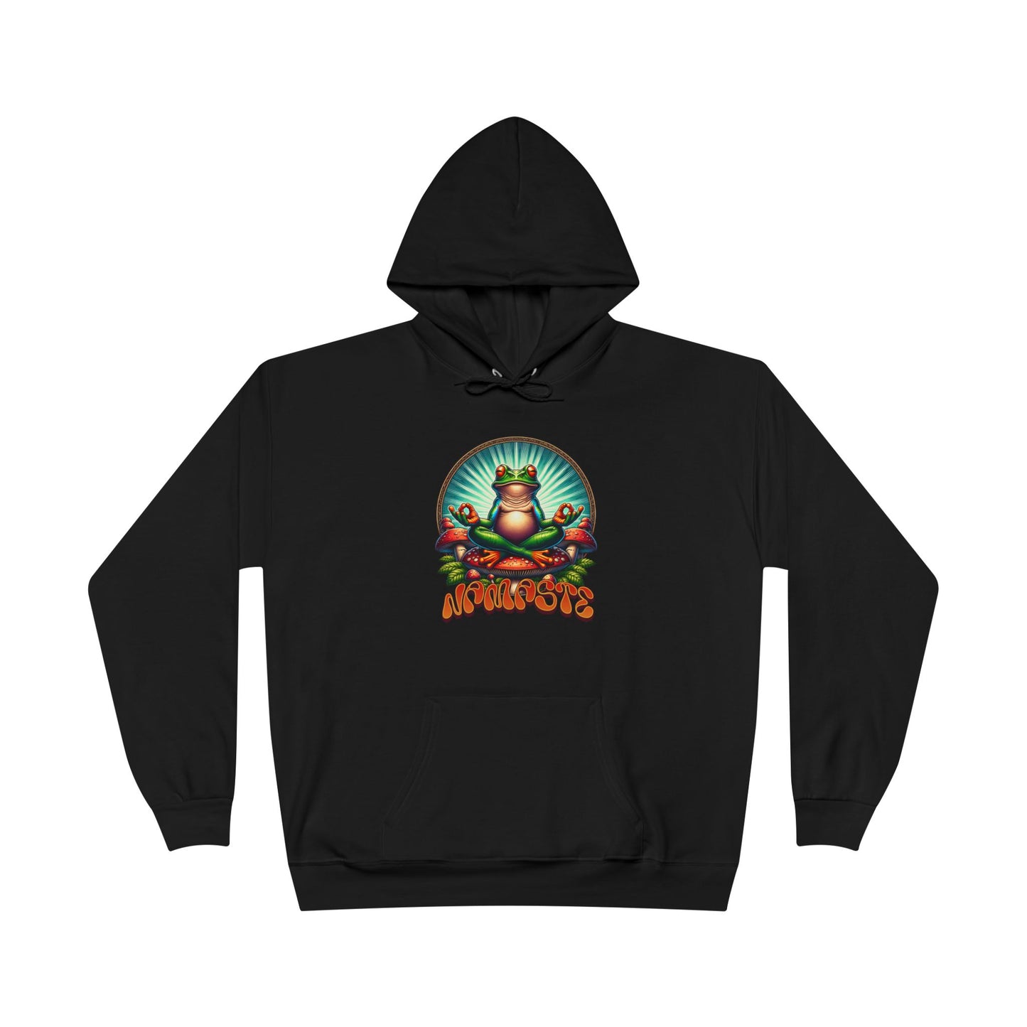 Namaste Yoga Frog Black Hoodie