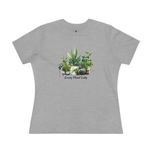 Crazy Plant Lady Grey Womens T-Shirt
