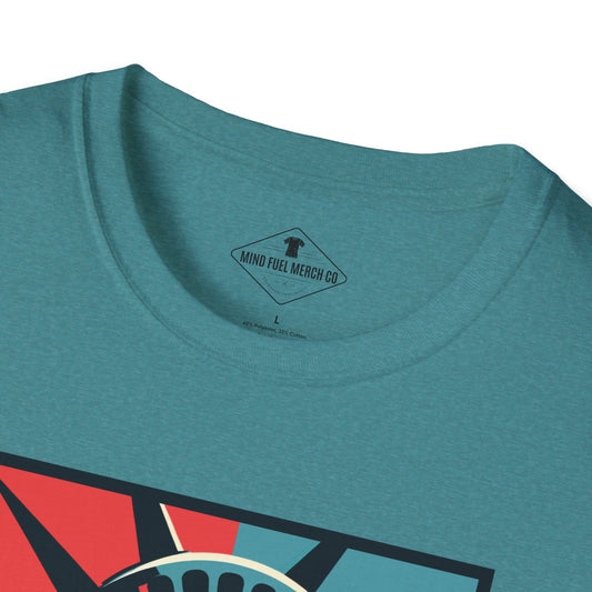 New York Statue Of Liberty Heather Turquoise T-Shirt