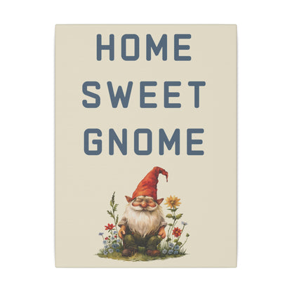 Home Sweet Gnome Tan Wall Canvas